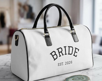 Brauttasche Weekender, Braut Reisetasche, Brauttasche mit Namen & Datum, Bachelorette Geschenk, Hochzeitsreise Tasche, Hochzeitsgeschenk