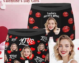 Calzoncillos bóxer con cara personalizada, ropa interior con foto personalizada para hombre, regalo de broma divertido para novio o esposo, regalo de aniversario de San Valentín para él.