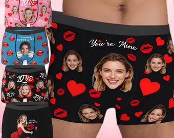 Bóxers personalizados para hombre, ropa interior con foto personalizada, regalo de aniversario para él, regalos para novio/esposo, regalo de boda para el novio