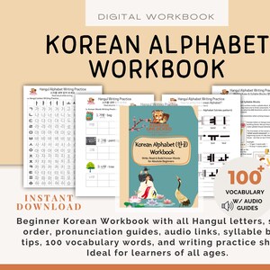 Övningsbok för Hangul | Inlärning av koreanska alfabetet (PDF)