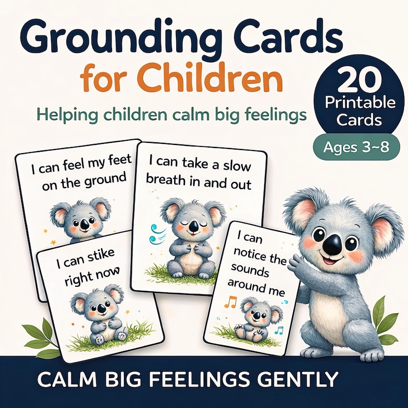 Grounding Cards for Kids | Calm Down Printable Cards | Emotional ...