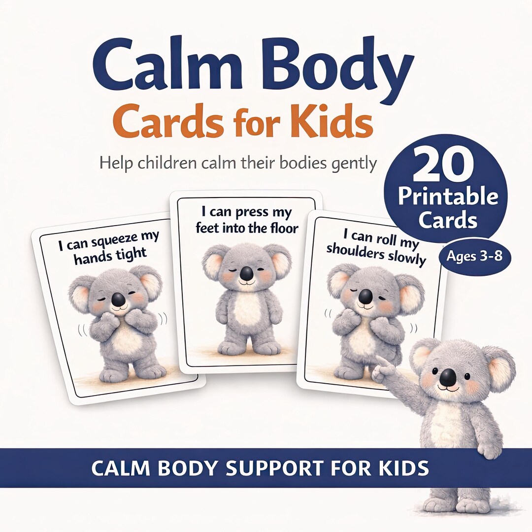 Calm Body Cards for Kids | Emotional Regulation Printable | Calm Down ...