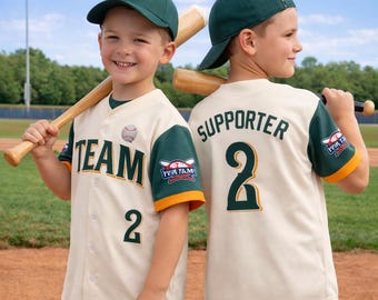 Custom Jersey Kids Baseball Jersey Personalized Name Number Youth Fan Supporter Shirt