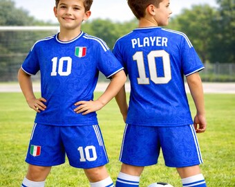 Customizable Italia Soccer Jersey and Shorts Set, Italia Fan Apparel