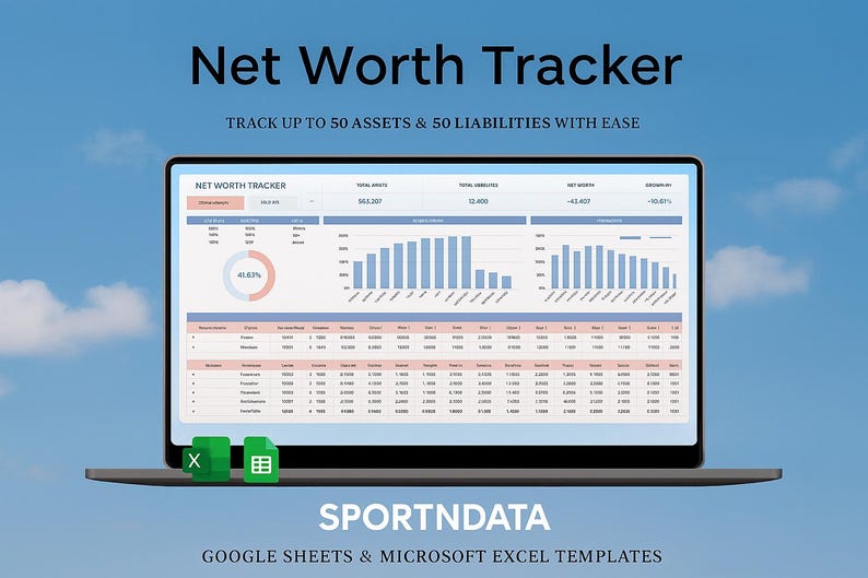 Net Worth Tracker for Excel & Google Sheets | Budget Planner ...