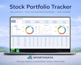 Stock Portfolio Tracker Spreadsheet | Investment Tracker Google Sheets Excel | SPORTNDATA