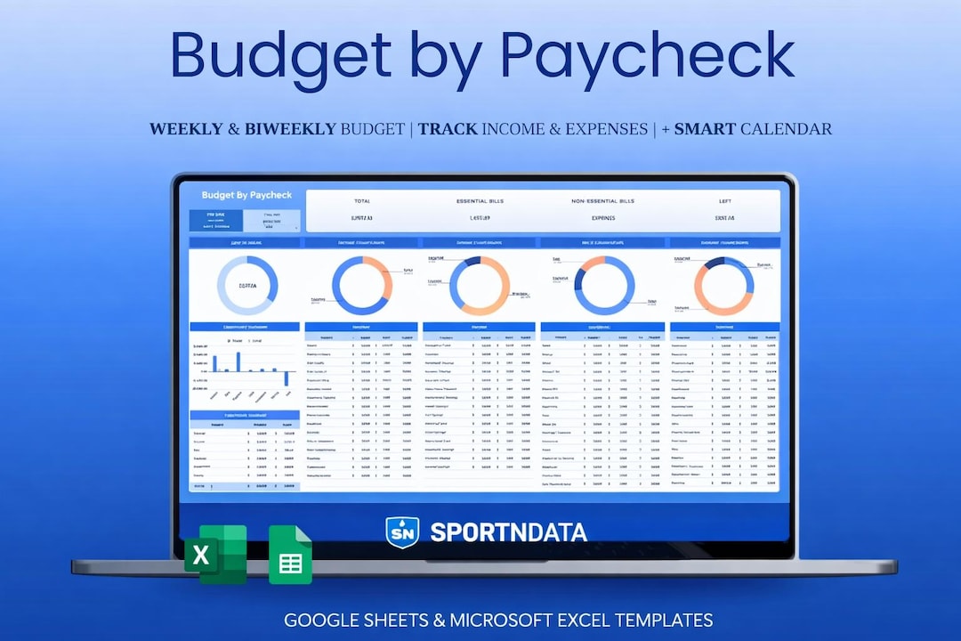 Budget by Paycheck Spreadsheet Google Sheets Excel Budget Planner ...