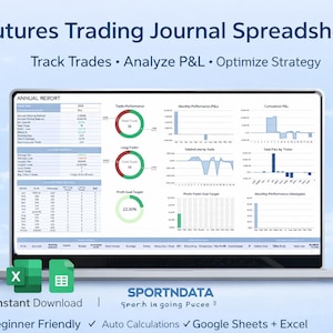 Futures Trading Journal Spreadsheet Excel & Google Sheets Risk Management Tracker SportNdata