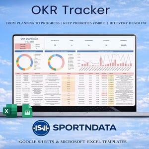 OKR Tracker Vorlage Google Sheets Excel Zielplanung Dashboard für Teams