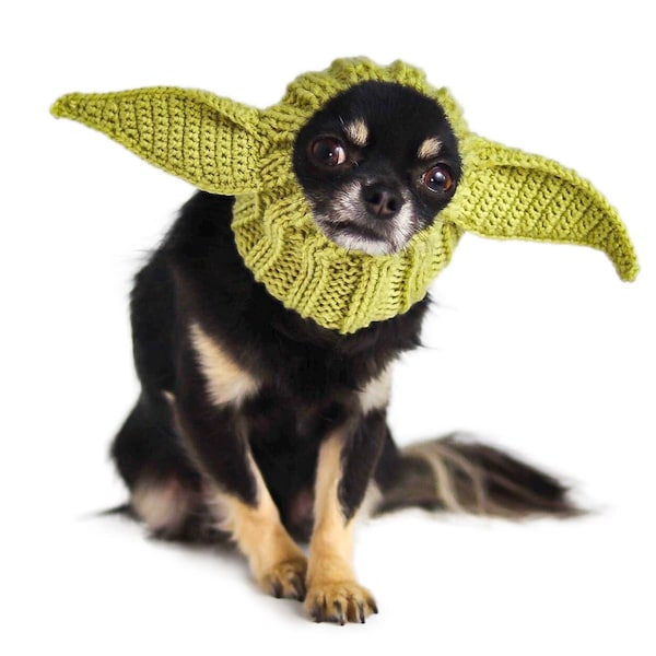 Baby Alien Dog Snood | Knit Crochet Dog Hat | Easter Dog Costume | Ear Warmer