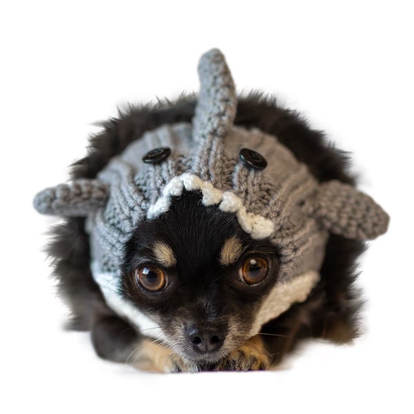 Shark Dog Snood | Knit Crochet Dog Hat | Easter Dog Costume | Ear Warmer