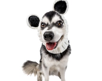 Panda Dog Snood | Knit Crochet Dog Hat | Easter Dog Costume | Ear Warmer