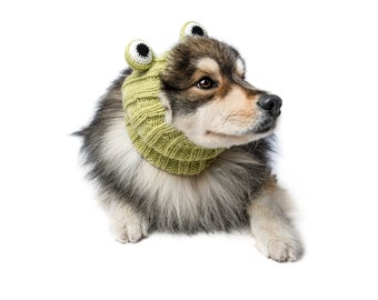 Frog | Knit Crochet Dog Hat | Easter Dog Costume | Ear Warmer