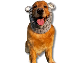 KOALA Dog Snood | Knit Crochet Dog Hat | Easter Dog Costume | Ear Warmer