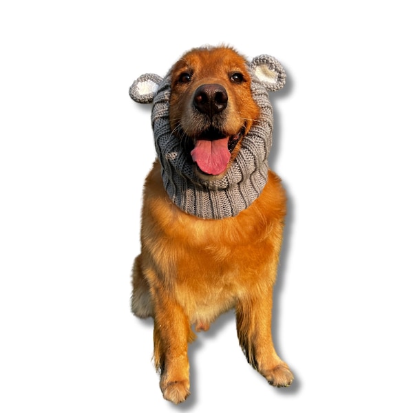 KOALA Dog Snood | Knit Crochet Dog Hat | Easter Dog Costume | Ear Warmer