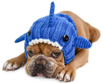 Baby Shark Dog Snood | Knit Crochet Dog Hat | Easter Dog Costume | Ear Warmer