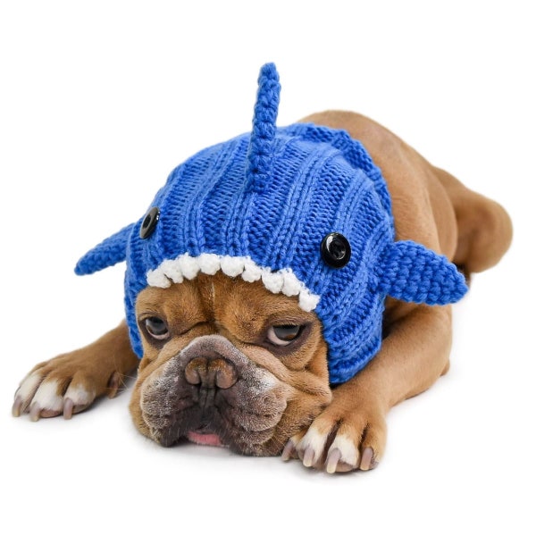 Baby Shark Dog Snood | Knit Crochet Dog Hat | Easter Dog Costume | Ear Warmer