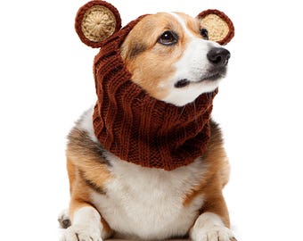 Gorro de punto a crochet para perro, disfraz de Halloween para perro, calentador de orejas