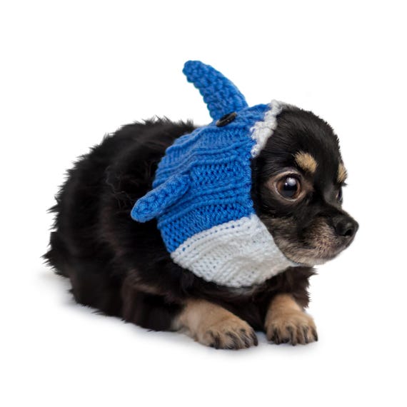 Baby Shark Dog Snood Knit Crochet Dog Hat Halloween Dog