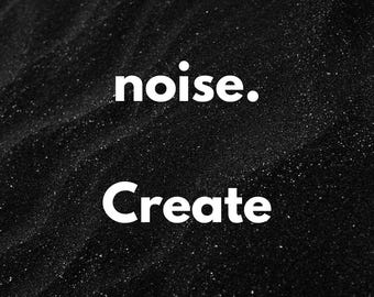 May include: A monochrome graphic featuring the text "Remove noise. Create clarity." in a simple, white font. The background has a textured, grainy appearance.