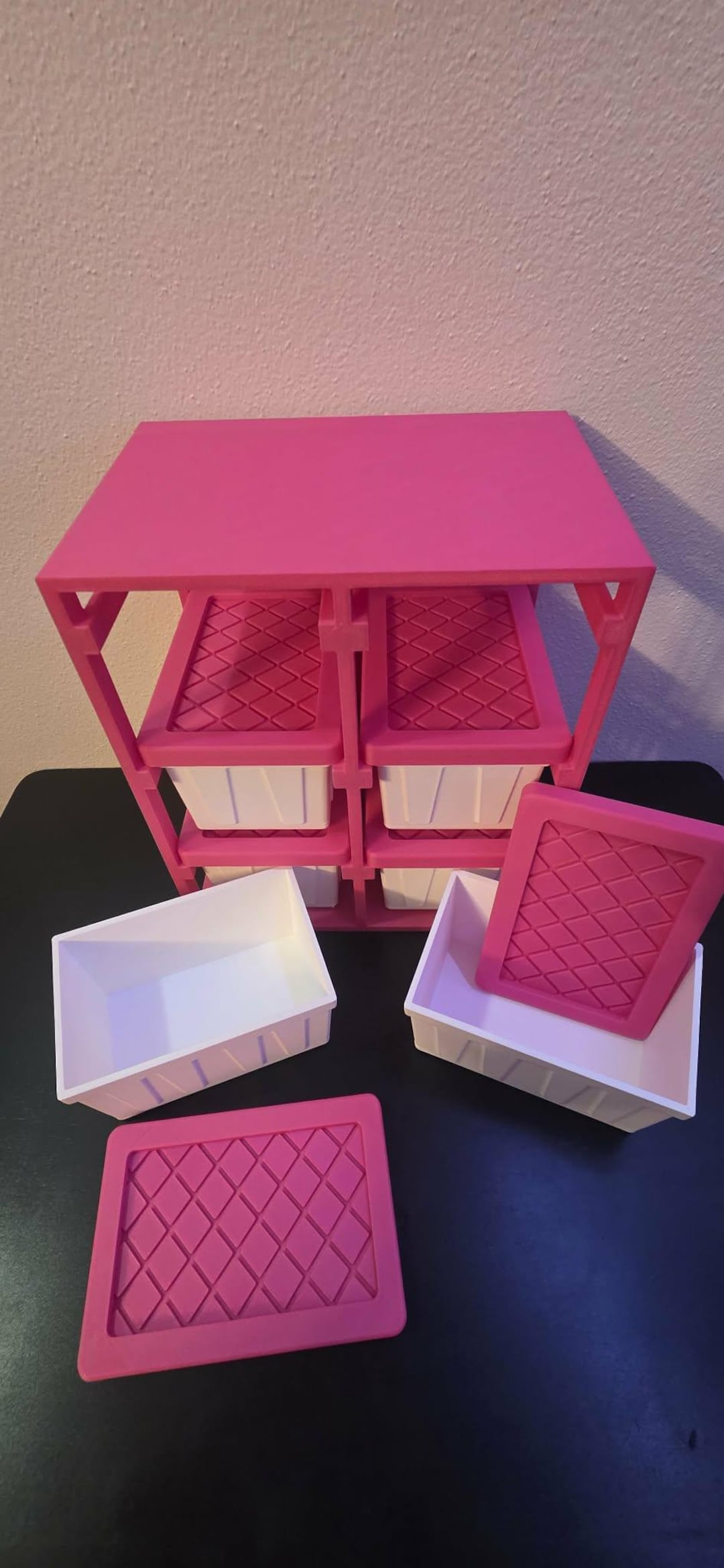 3D Printed Mini Totes Storage Rack Set | Desk Vanity Craft Organization ...