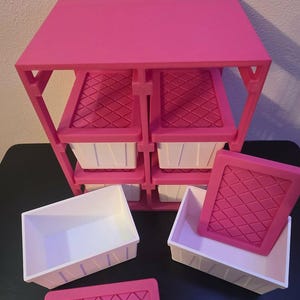 3D Printed Mini Totes Storage Rack Set | Desk Vanity Craft Organization