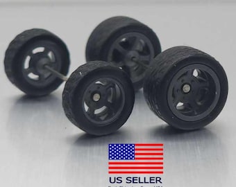 SLOTS (G)1:64 scale custom wheel sets fit hot wheels , wheel swaps , diecast cars, model car accessories, rubber tires variations