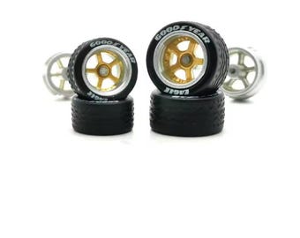 5 Spoke(A) 1:64 scale custom wheel sets fit hot wheels , wheel swaps , diecast cars, model car accessories, rubber tires variations