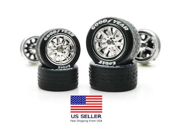 SPOKES (D) 1:64 scale custom wheel sets fit hot wheels , wheel swaps , diecast cars, model car accessories, rubber tires variations