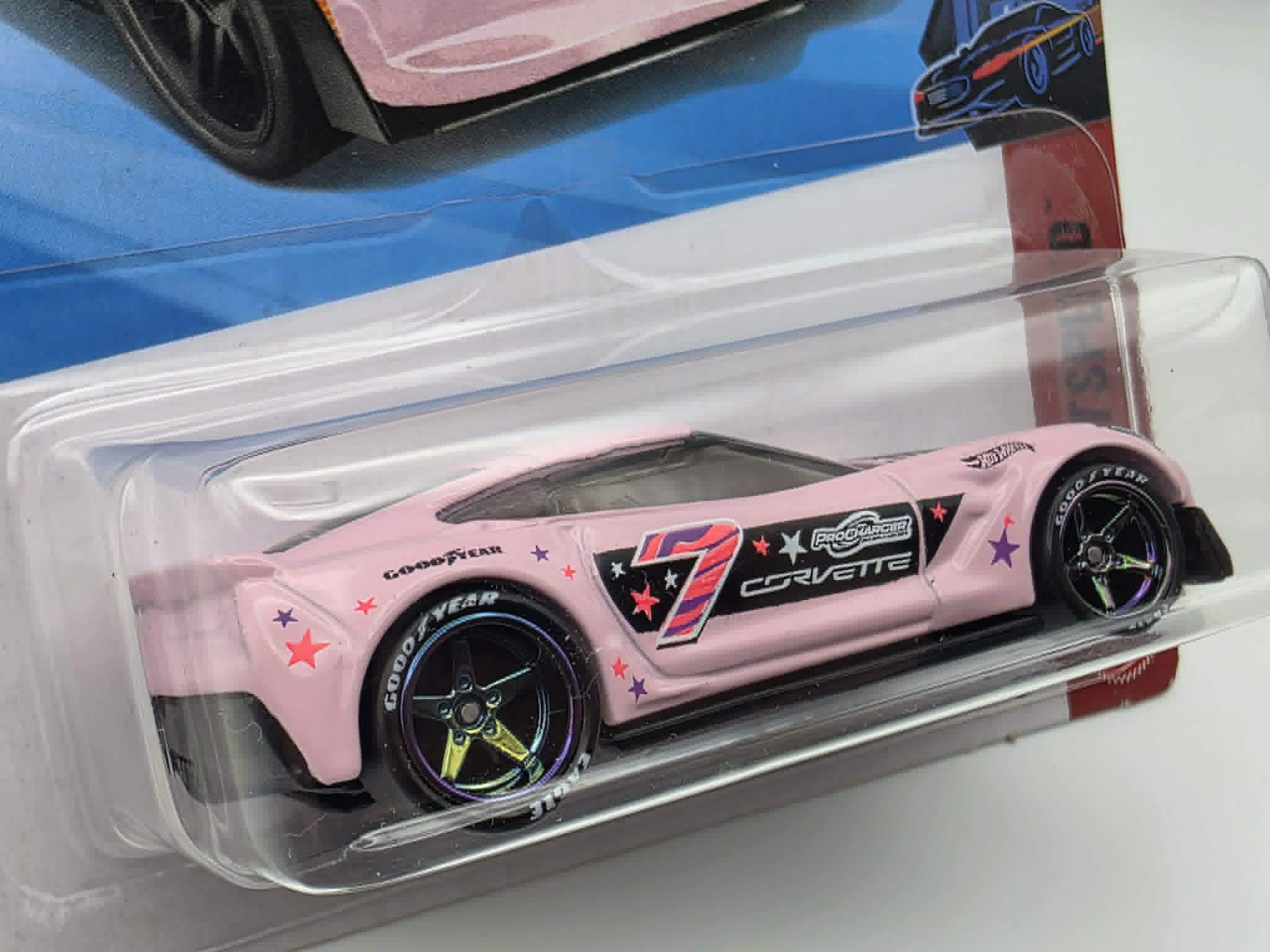 Hot Wheels Corvette C7 Z06 Pink Real Riders, Custom Wheel Swap