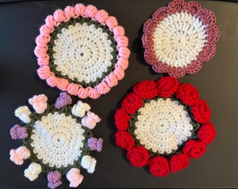 Crochet Flower Coasters
