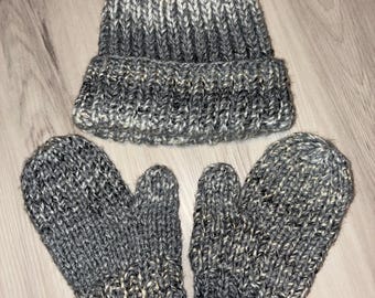 Chunky knit Hat and Mittens