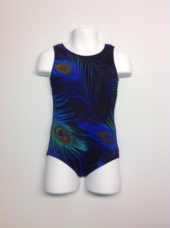 New girls gymnastic leotard feathers