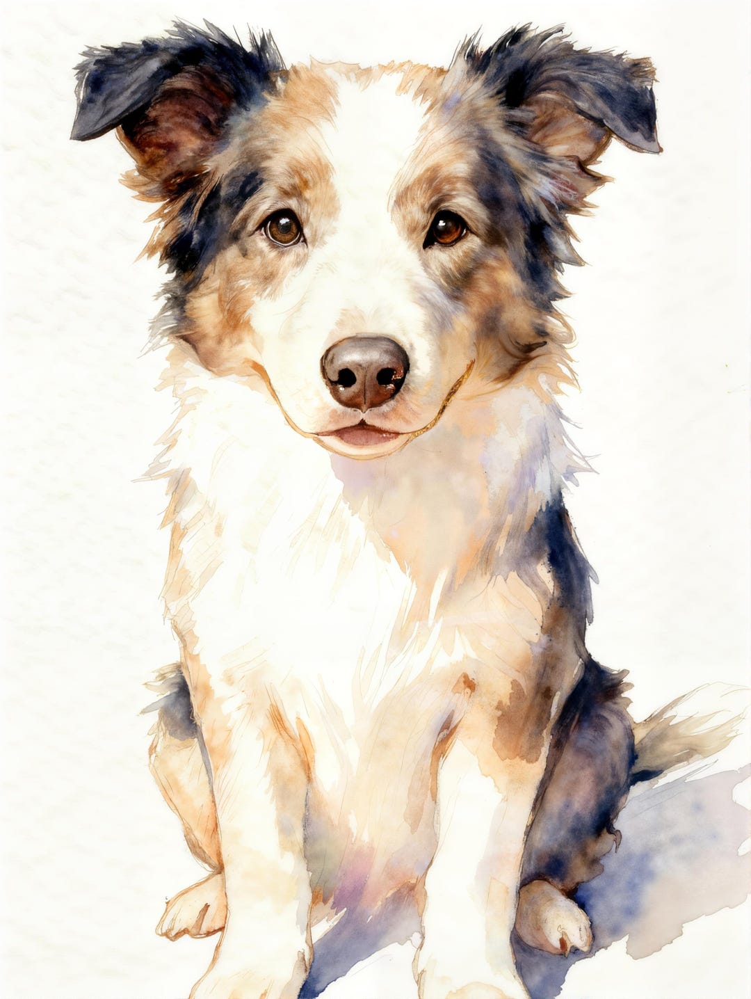 Custom Pet Watercolor Portrait From Photo, Personalized Dog & Cat ...