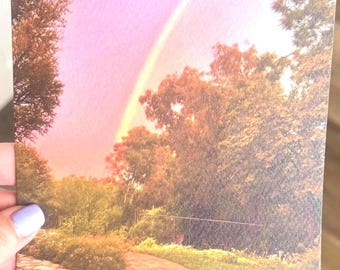 Rainbow Landscape | California Sunset Fine Art Greeting Card | Blank Inside | Limited Paper Edition