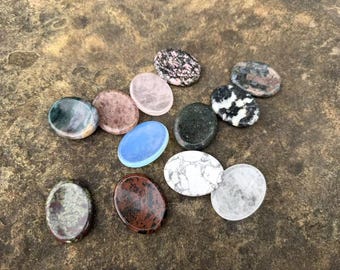 Polished Crystal Worry Stone for Anxiety Relief, Stress-Reducing Gemstone, Handcrafted Healing Stone