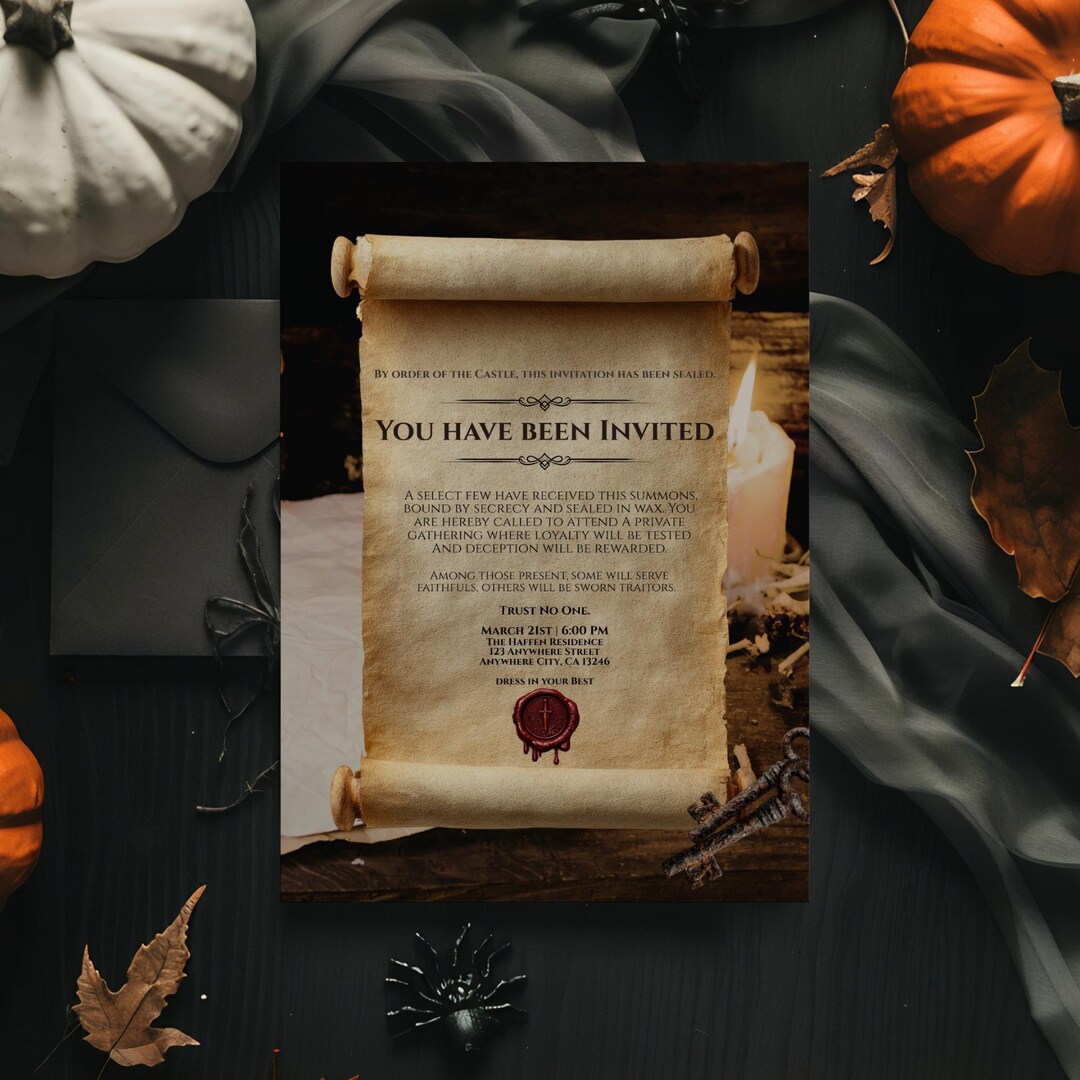 Traitors Themed Party Invitation | Murder Mystery Game Night | Traitors ...