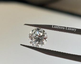 0.54 Carat Round Brilliant Lab Diamond, D VVS2 Ideal Cut, IGI Certified Solitaire Ring