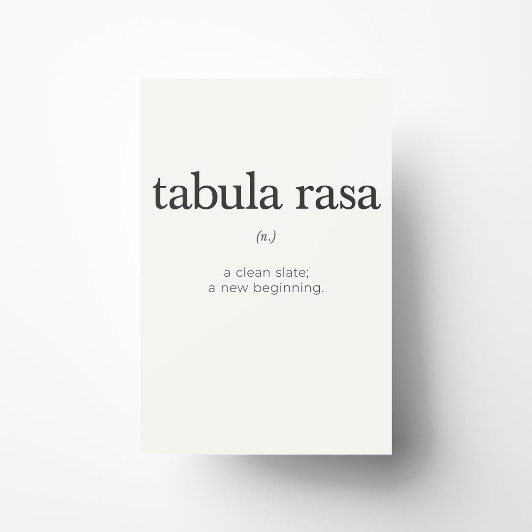 Tabula Rasa Printable Wall Art Definition Typography Poster, Minimalist ...