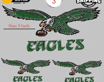 3er Set Philadelphia Eagles Gestickte Jersey Aufnäher zum Aufbügeln