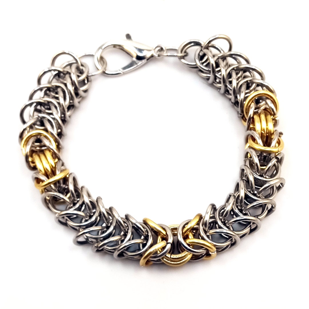 Men's Box Weave Chainmail Bracelet - Etsy