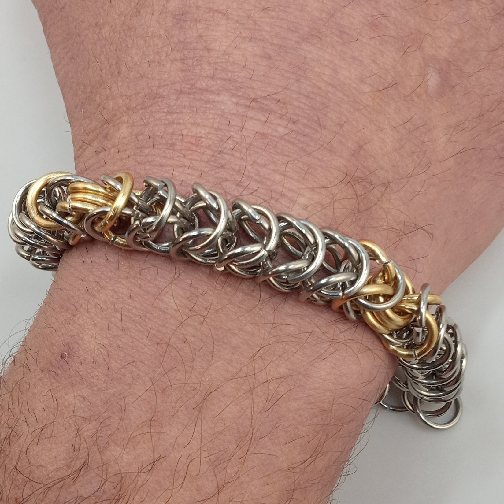 Men's Box Weave Chainmail Bracelet - Etsy