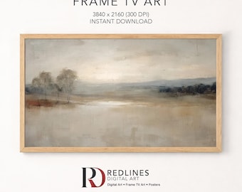 Neutral Abstract Landscape Frame TV Art | Minimalist Digital Download
