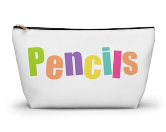 Colorful Pencils Accessory Pouch | T-Bottom Pencil Case