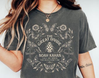 Noah Kahan The Divide Concert Tee, Ladybug Floral Folk Music T-Shirt