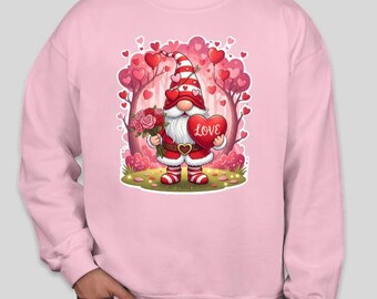 Valentine's Day Love Gnome Crewneck Sweatshirt