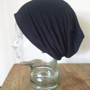 Black Slouch Beanie, Soft Slouch Hat, Light Weight Hat, Hipster Beanie, Men&#39;s Beanie, Women&#39;s Slouch Hat, Chemo Cap, Alopecia