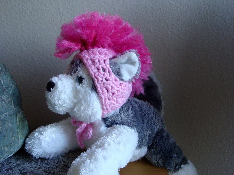 Pink Mohawk Dog Hat Crochet Dog Beanie With Ear Holes Hat Etsy Sweden