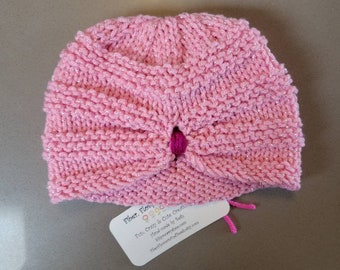 Sparkly Pink Turban Hat, Baby Girls Silver Sparkle Knit Turban Beanie, Glamour Newborn Baby Girl Hat, Hand Knit Turban Beanie, Photo Prop