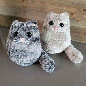 Kitty Cat Plushie, Crochet Cream Cat, Black Cat, Soft Stuffed Kitty, Amigurumi Plushie Cat,  Handmade Kitten